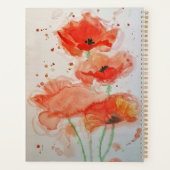 Papillons rouges vifs Aquarelle Fleur Flore Note (Dos)