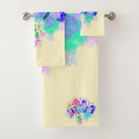 Papillons Serviettes de bain Peinture (En situation)