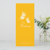 Papillons simples Jaunes Mariage Faire-part 2 (Debout devant)