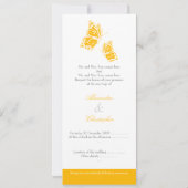 Papillons simples Jaunes Mariage Faire-part 2 (Dos)