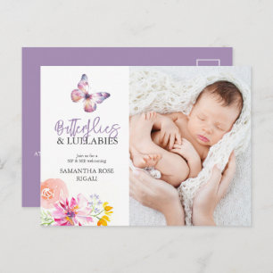 Papillons Sip et voir des Invitations Baby showers
