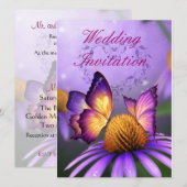 Papillons sur Faire-part de mariage de marguerite (Devant / Derrière)