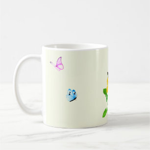 Papillons sur Mug jaune pâle