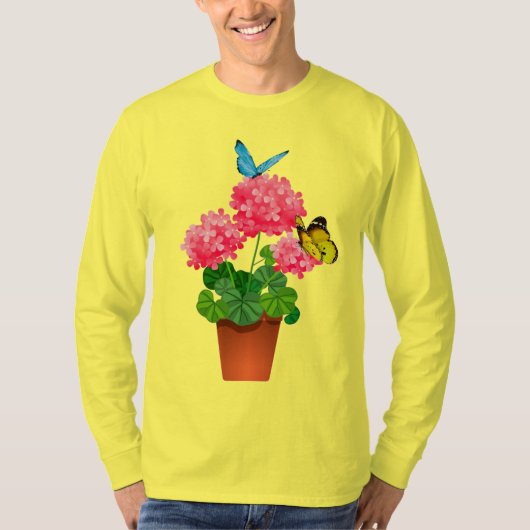 Papillons sur T-shirt Fleurs (Devant)