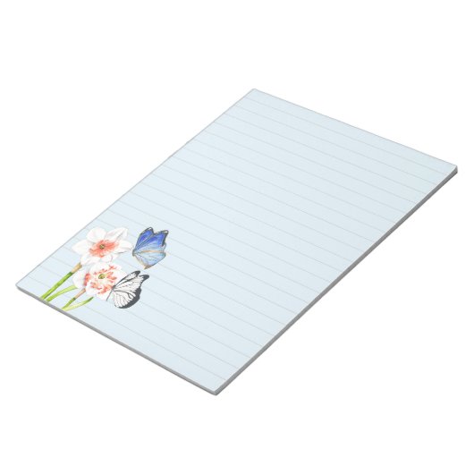Papillons sur un grand bloc-notes (Incliné)