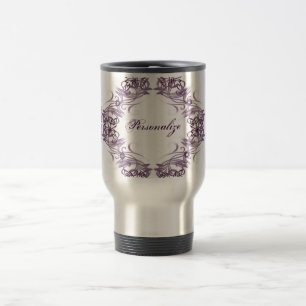 Papillons Tribaux Violets Mug de voyage