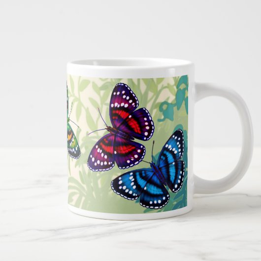 Papillons Tropicaux colorés Jumbo Mug (Droite)