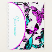 Papillons turquoises et violets personnalisés (Devant)