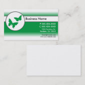 Papillons vert blanc fondu cartes de visite (Devant / Derrière)