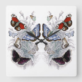 papillons vierkante klok