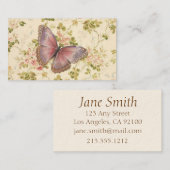 Papillons & Vines Shabby Chic Cartes personnalisab (Devant / Derrière)