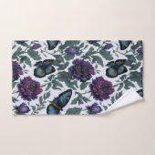 Papillons vintages à fleurs prune violette magenta (Serviette à main)