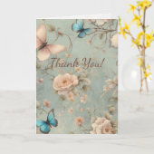 Papillons vintages Carte Mariage de Merci Floral (Fleur jaune)