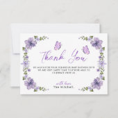 Papillons violets Aquarelle Fleur sauvage Merci (Devant)