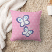 Papillons violets avec Coussin à points roses (Couverture)