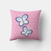 Papillons violets avec Coussin à points roses (Verso)