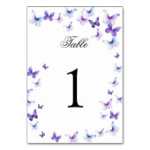 Papillons Violets Numéro de Table pour Quinceañera (Dos)
