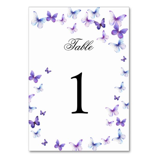 Papillons Violets Numéro de Table pour Quinceañera (Par défaut)