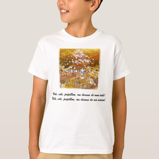 Papillons/vlinders -Frans shirt voor kinderen (Voorkant)