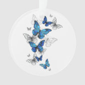 Papillons volants bleus Morpho (devant)