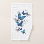 Papillons volants bleus Morpho (Serviette à main)