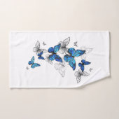 Papillons volants bleus Morpho (Serviette à main)