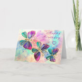 Papillons volants colorés Carte d'anniversaire (Devant)