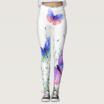 Papillons volants Leggings<br><div class="desc">Leggings avec Spring Joy Papillons colorés Flying in Nature Watercolor Peinture Papillon et Fleurs - Choisissez / Ajoutez votre texte favori / Couleur - Faites votre cadeau unique - Redimensionnez et déplacez ou ajoutez des éléments avec outil de personnalisation ! - Dessin et design par MIGNED. Vous pouvez également transférer...</div>