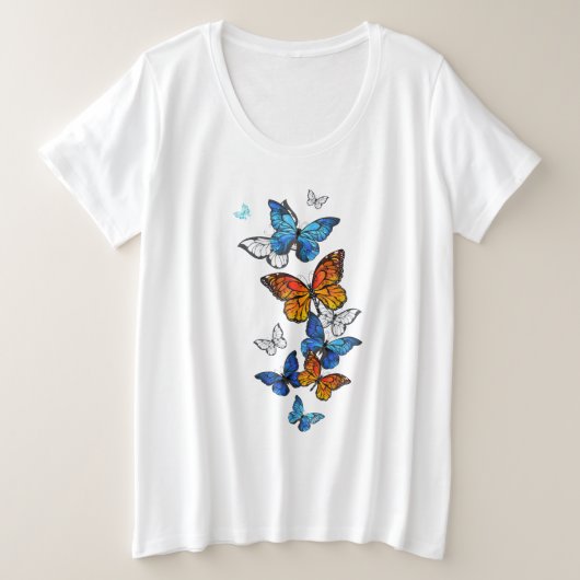 Papillons volants Morpho et Monarch (Design devant)