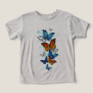 Papillons volants Morpho et Monarch
