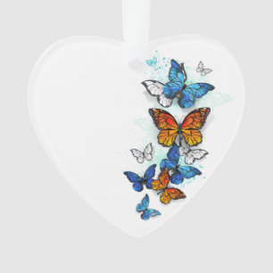 Papillons volants Morpho et Monarch