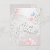 Papillons Whimsical et dentelle RSVP (Devant / Derrière)