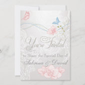 Papillons Whimsical et Faire-part de mariage de de (Devant)