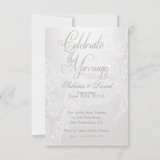 Papillons Whimsical et Invitation de réception den (Dos)