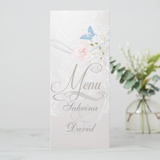 Papillons Whimsical et menu dentelle (Debout devant)