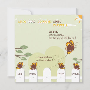 Papillons Whimsical Farewell Party Invitation