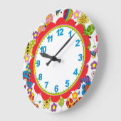 Papillons Whimsical Horloge des enfants avec chiff (Angle)