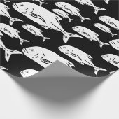 Papio en Ulua - Hawaïaanse zwart-wit print Cadeaupapier (Hoek)