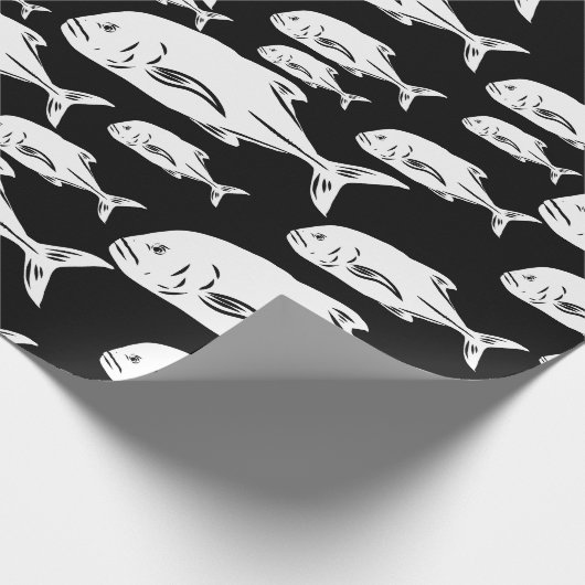 Papio en Ulua - Hawaïaanse zwart-wit print Cadeaupapier (Hoek)