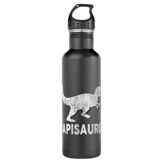 Papisaurus T rex Papi Dinosaur Fathers Day Grandpa Waterfles (Voorkant)