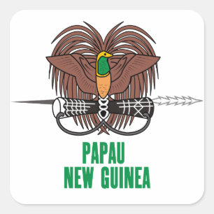 PAPOEA-NIEUW-GUINEA - embleem/vlag/wapen/symbool Vierkante Sticker