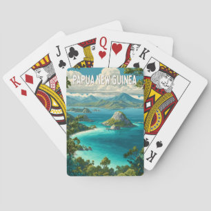 Papoea-Nieuw-Guinea Illustratie Reis Kunst Vintage Pokerkaarten