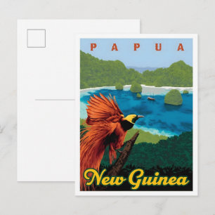 Papoea-Nieuw-Guinea Vintage Kunst Reizen Briefkaart