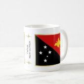 Papoea-Nieuw-Guinea Vlag + Kaart Mok (Voorkant rechts)