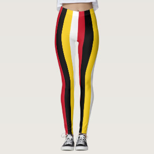 Papoea-Nieuw-Guinea vlag kleuren verticale strips Leggings