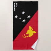 Papoea-Nieuw-Guinea Vlag op een volmaakte patriott Strandlaken (Voorkant)