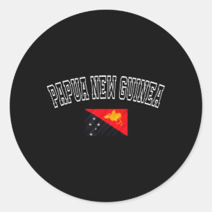 Papoea-Nieuw-Guinea Vlag Vintage Retro Erfgoed Ronde Sticker