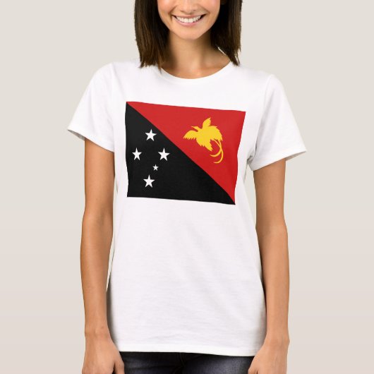 Papoea-Nieuw-Guinea Vlag x kaart T-Shirt (Voorkant)
