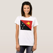 Papoea-Nieuw-Guinea Vlag x kaart T-Shirt (Voorkant volledig)