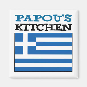 Papoea's keuken met vlag van Griekenland Magneet